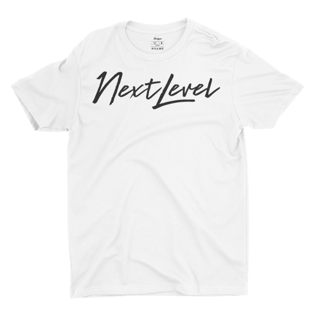 NEXT LEVEL WHITE SIGNATURE TEE